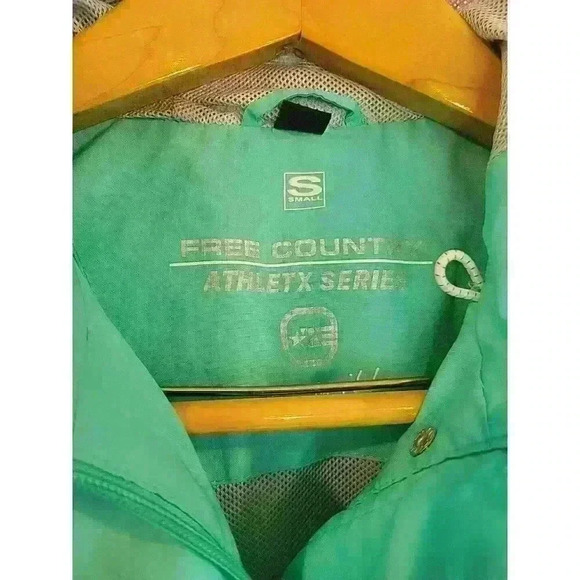 Free Country Athletx Reflective Teal Hoodie Windbreaker Jacket Womens Small - Picture 3 of 7